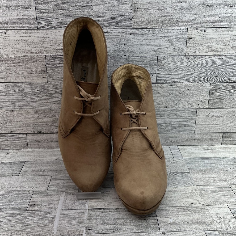 Paul Green Shoes Womens Size 7 Beige Leather Lace Up‎ High Heel Booties Austria